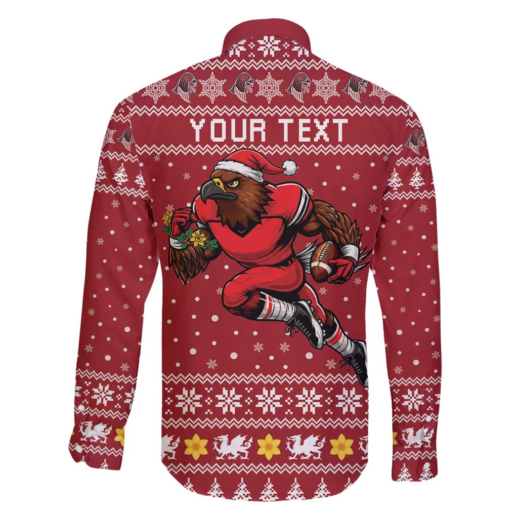 Personalized Radnorshire Wales Christmas Family Matching Short Sleeve Bodycon Dress and Hawaiian Shirt Red-Tailed Hawk Rugby - Wonder Print Shop
