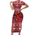 Personalized Radnorshire Wales Christmas Family Matching Short Sleeve Bodycon Dress and Hawaiian Shirt Red-Tailed Hawk Rugby - Wonder Print Shop