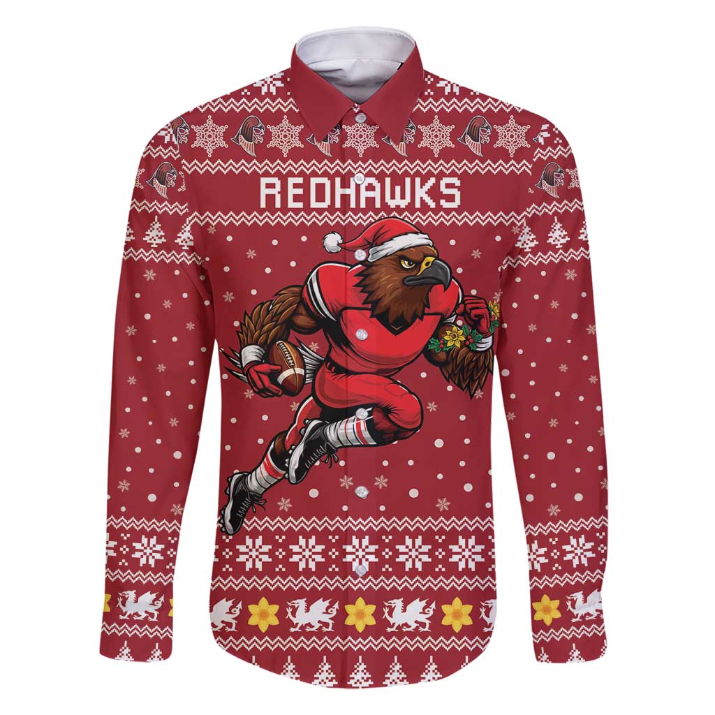 Personalized Radnorshire Wales Christmas Family Matching Summer Maxi Dress and Hawaiian Shirt Red-Tailed Hawk Rugby - Wonder Print Shop