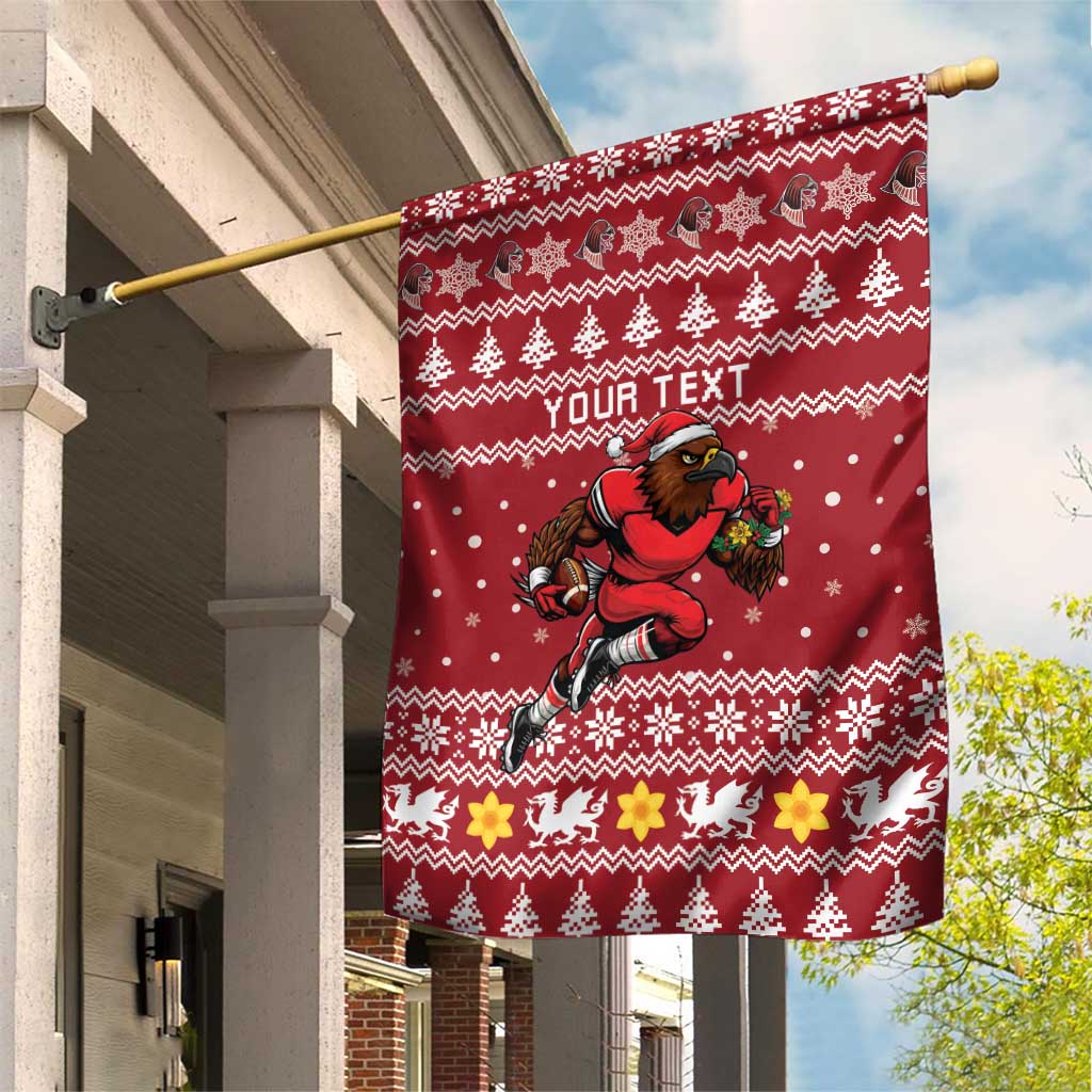 Personalized Radnorshire Wales Christmas Garden Flag Red-Tailed Hawk Rugby - Wonder Print Shop