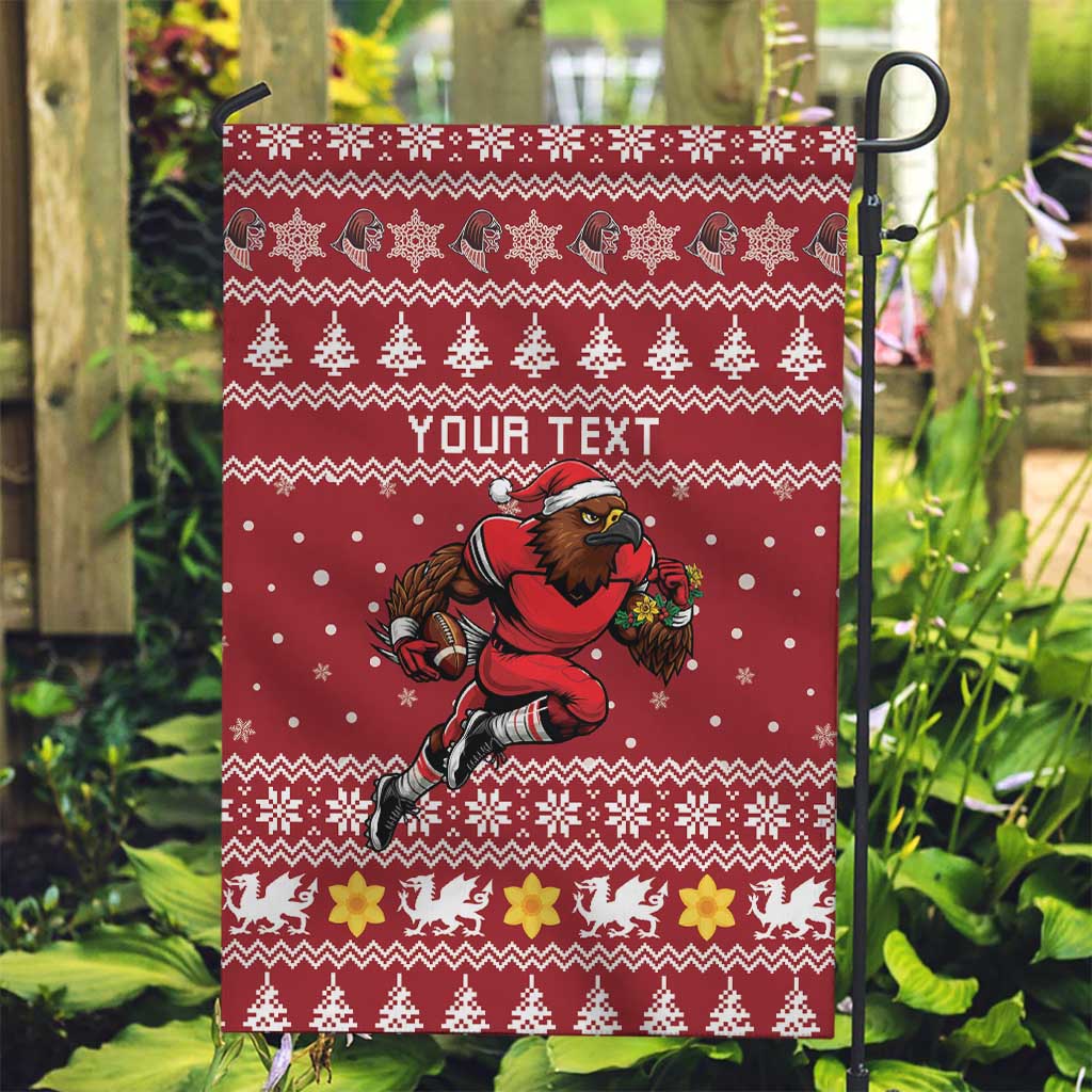 Personalized Radnorshire Wales Christmas Garden Flag Red-Tailed Hawk Rugby - Wonder Print Shop