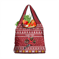 Personalized Radnorshire Wales Christmas Grocery Bag Red-Tailed Hawk Rugby - Wonder Print Shop
