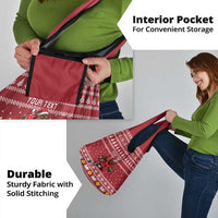 Personalized Radnorshire Wales Christmas Grocery Bag Red-Tailed Hawk Rugby - Wonder Print Shop