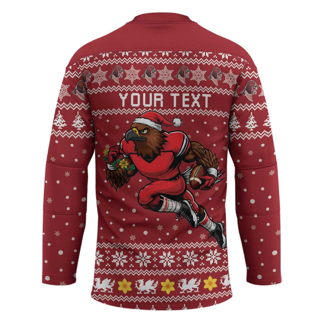 Personalized Radnorshire Wales Christmas Hockey Jersey Red-Tailed Hawk Rugby - Wonder Print Shop