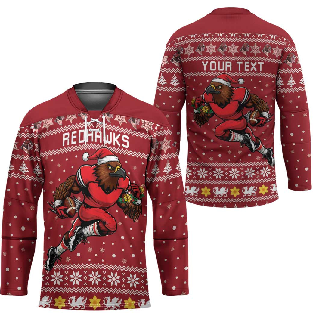 Personalized Radnorshire Wales Christmas Hockey Jersey Red-Tailed Hawk Rugby - Wonder Print Shop