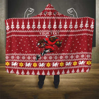 Personalized Radnorshire Wales Christmas Hooded Blanket Red-Tailed Hawk Rugby - Wonder Print Shop