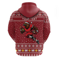 Personalized Radnorshire Wales Christmas Hoodie Red-Tailed Hawk Rugby - Wonder Print Shop