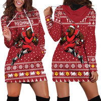 Personalized Radnorshire Wales Christmas Hoodie Dress Red-Tailed Hawk Rugby - Wonder Print Shop