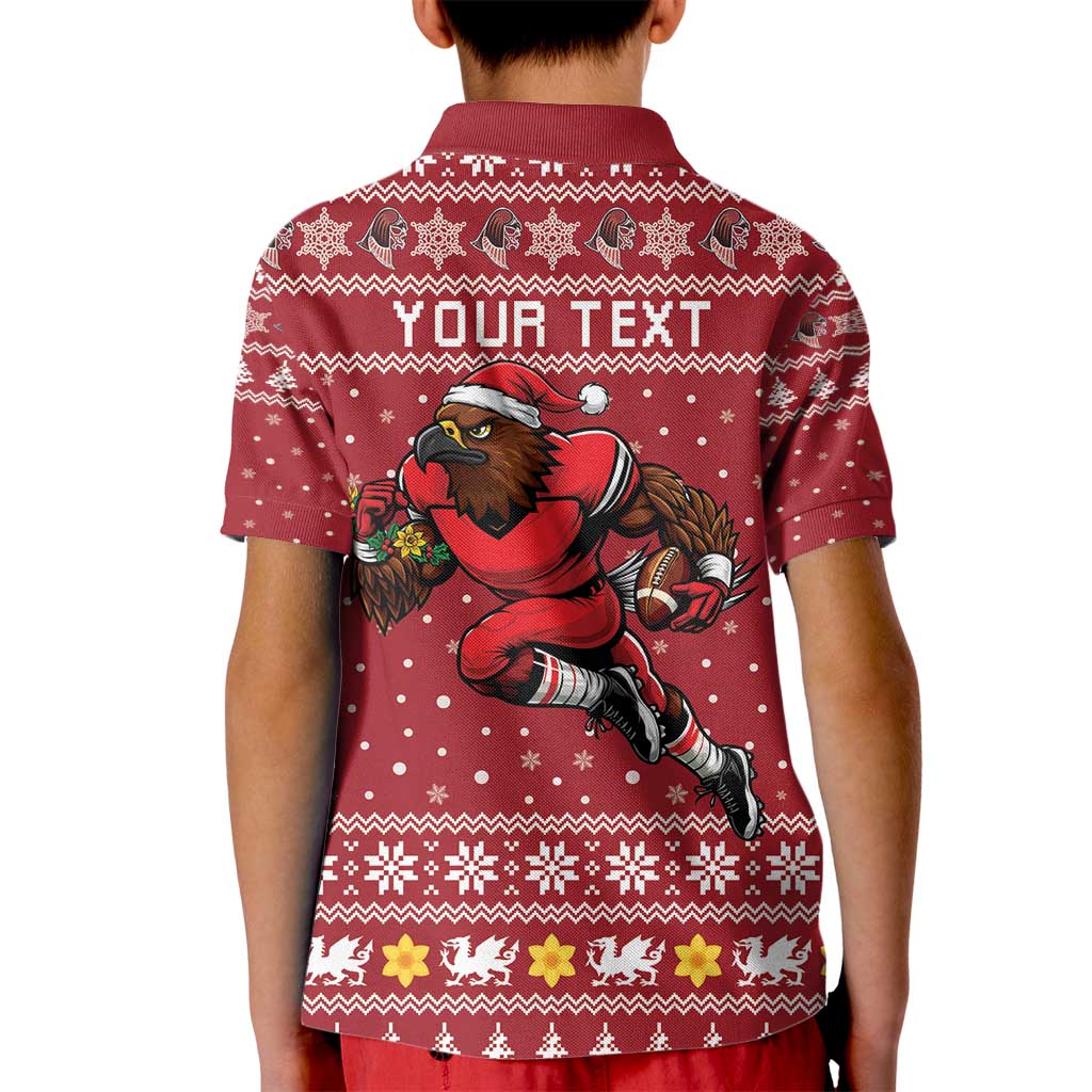 Personalized Radnorshire Wales Christmas Kid Polo Shirt Red-Tailed Hawk Rugby - Wonder Print Shop