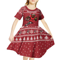 Personalized Radnorshire Wales Christmas Kid Short Sleeve Dress Red-Tailed Hawk Rugby - Wonder Print Shop