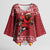 Personalized Radnorshire Wales Christmas Kimono Sleeve Blouse Red-Tailed Hawk Rugby - Wonder Print Shop