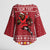 Personalized Radnorshire Wales Christmas Kimono Sleeve Blouse Red-Tailed Hawk Rugby - Wonder Print Shop