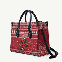 Personalized Radnorshire Wales Christmas Leather Bag Red-Tailed Hawk Rugby - Wonder Print Shop