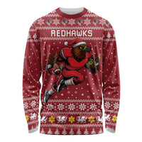Personalized Radnorshire Wales Christmas Long Sleeve Shirt Red-Tailed Hawk Rugby - Wonder Print Shop
