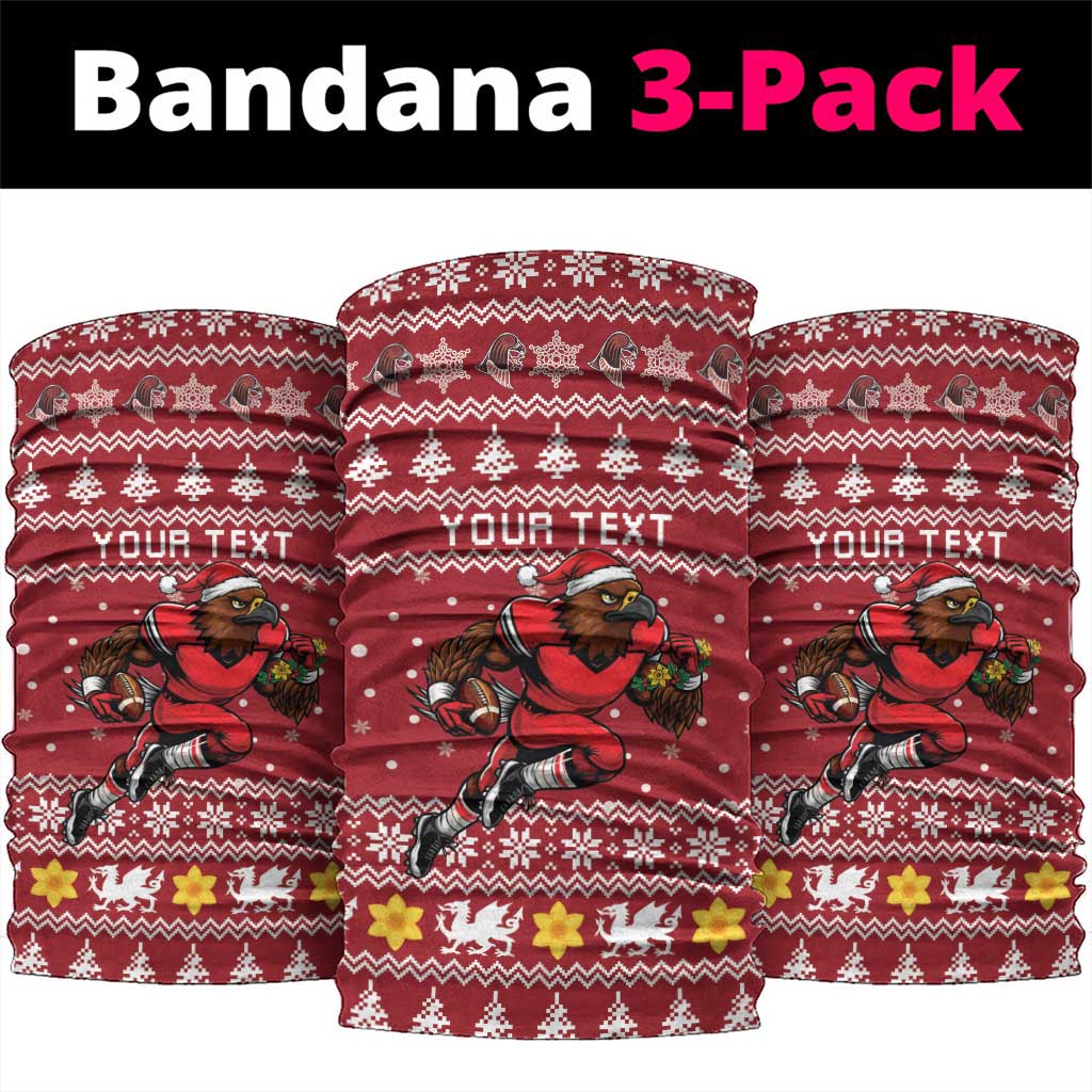 Personalized Radnorshire Wales Christmas Neck Gaiter Red-Tailed Hawk Rugby - Wonder Print Shop