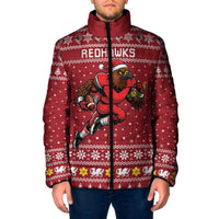 Personalized Radnorshire Wales Christmas Padded Jacket Red-Tailed Hawk Rugby - Wonder Print Shop