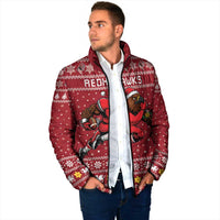Personalized Radnorshire Wales Christmas Padded Jacket Red-Tailed Hawk Rugby - Wonder Print Shop