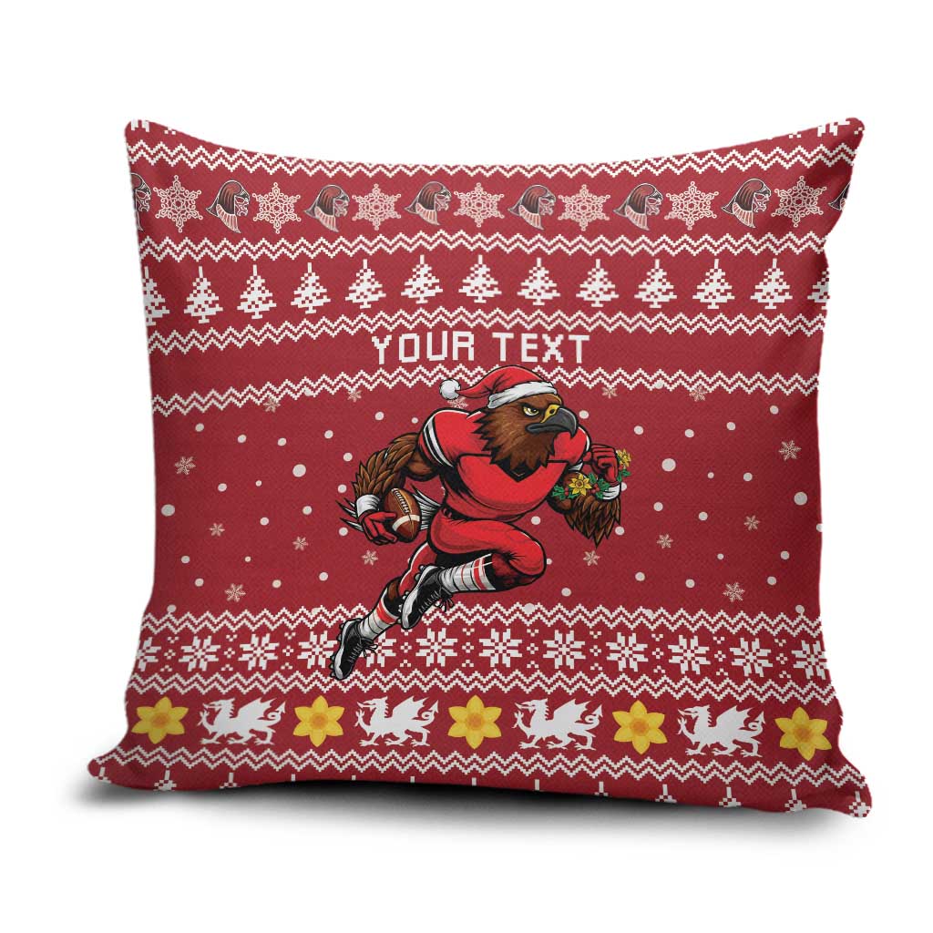 Personalized Radnorshire Wales Christmas Pillow Cover Red-Tailed Hawk Rugby - Wonder Print Shop