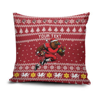 Personalized Radnorshire Wales Christmas Pillow Cover Red-Tailed Hawk Rugby - Wonder Print Shop