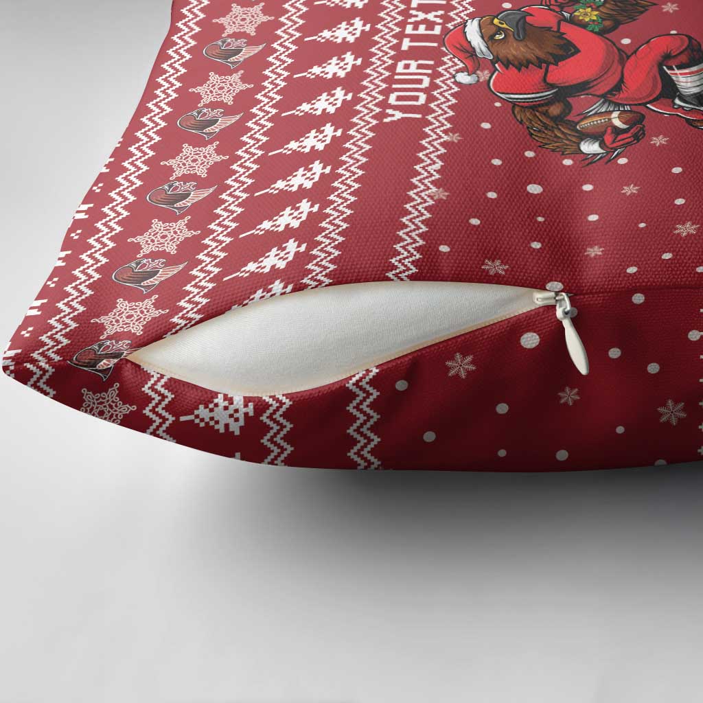 Personalized Radnorshire Wales Christmas Pillow Cover Red-Tailed Hawk Rugby - Wonder Print Shop