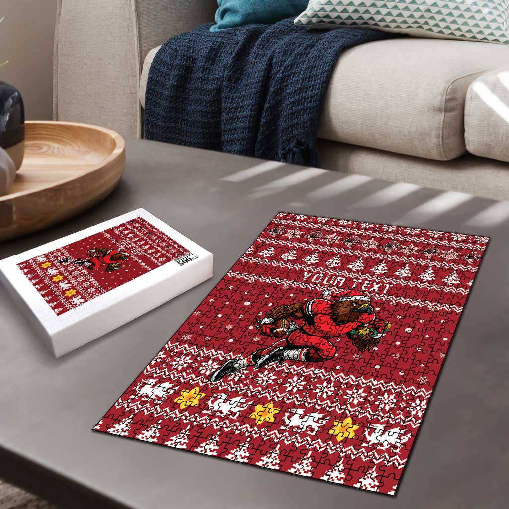 Personalized Radnorshire Wales Christmas Puzzle Red-Tailed Hawk Rugby - Wonder Print Shop