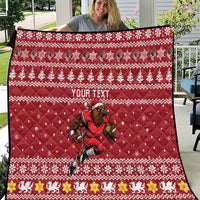 Personalized Radnorshire Wales Christmas Quilt Red-Tailed Hawk Rugby - Wonder Print Shop