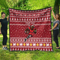 Personalized Radnorshire Wales Christmas Quilt Red-Tailed Hawk Rugby - Wonder Print Shop