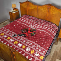 Personalized Radnorshire Wales Christmas Quilt Red-Tailed Hawk Rugby - Wonder Print Shop