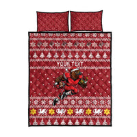 Personalized Radnorshire Wales Christmas Quilt Bed Set Red-Tailed Hawk Rugby - Wonder Print Shop