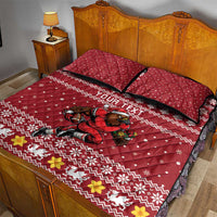 Personalized Radnorshire Wales Christmas Quilt Bed Set Red-Tailed Hawk Rugby - Wonder Print Shop