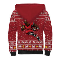 Personalized Radnorshire Wales Christmas Sherpa Hoodie Red-Tailed Hawk Rugby - Wonder Print Shop
