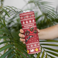 Personalized Radnorshire Wales Christmas Skinny Tumbler Red-Tailed Hawk Rugby - Wonder Print Shop