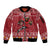 Personalized Radnorshire Wales Christmas Sleeve Zip Bomber Jacket Red-Tailed Hawk Rugby - Wonder Print Shop