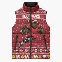 Personalized Radnorshire Wales Christmas Sleeveless Puffer Jacket Red-Tailed Hawk Rugby - Wonder Print Shop