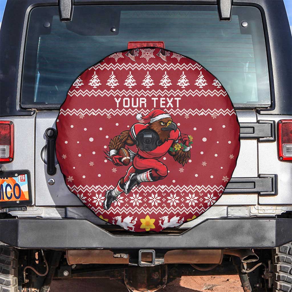 Personalized Radnorshire Wales Christmas Spare Tire Cover Red-Tailed Hawk Rugby - Wonder Print Shop