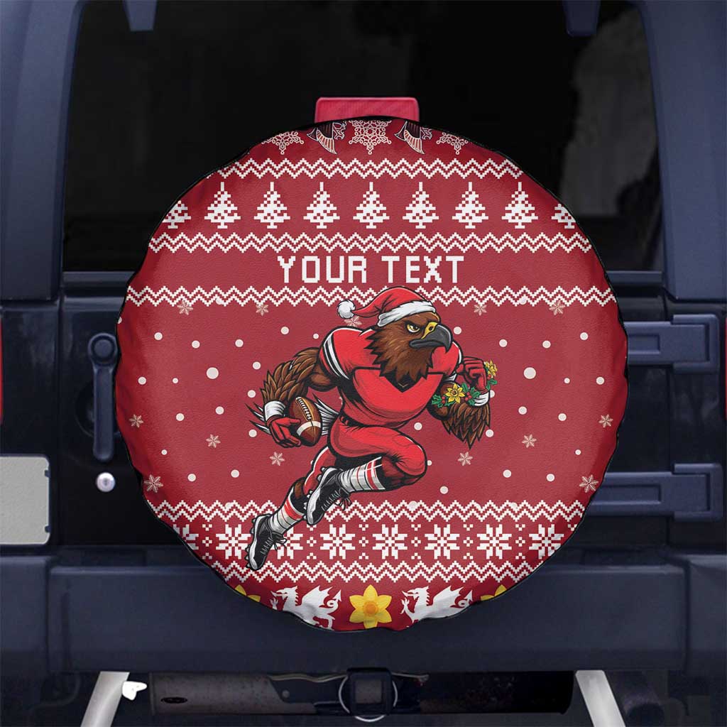 Personalized Radnorshire Wales Christmas Spare Tire Cover Red-Tailed Hawk Rugby - Wonder Print Shop