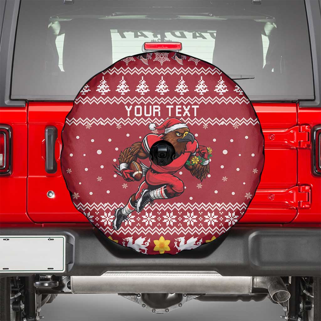 Personalized Radnorshire Wales Christmas Spare Tire Cover Red-Tailed Hawk Rugby - Wonder Print Shop