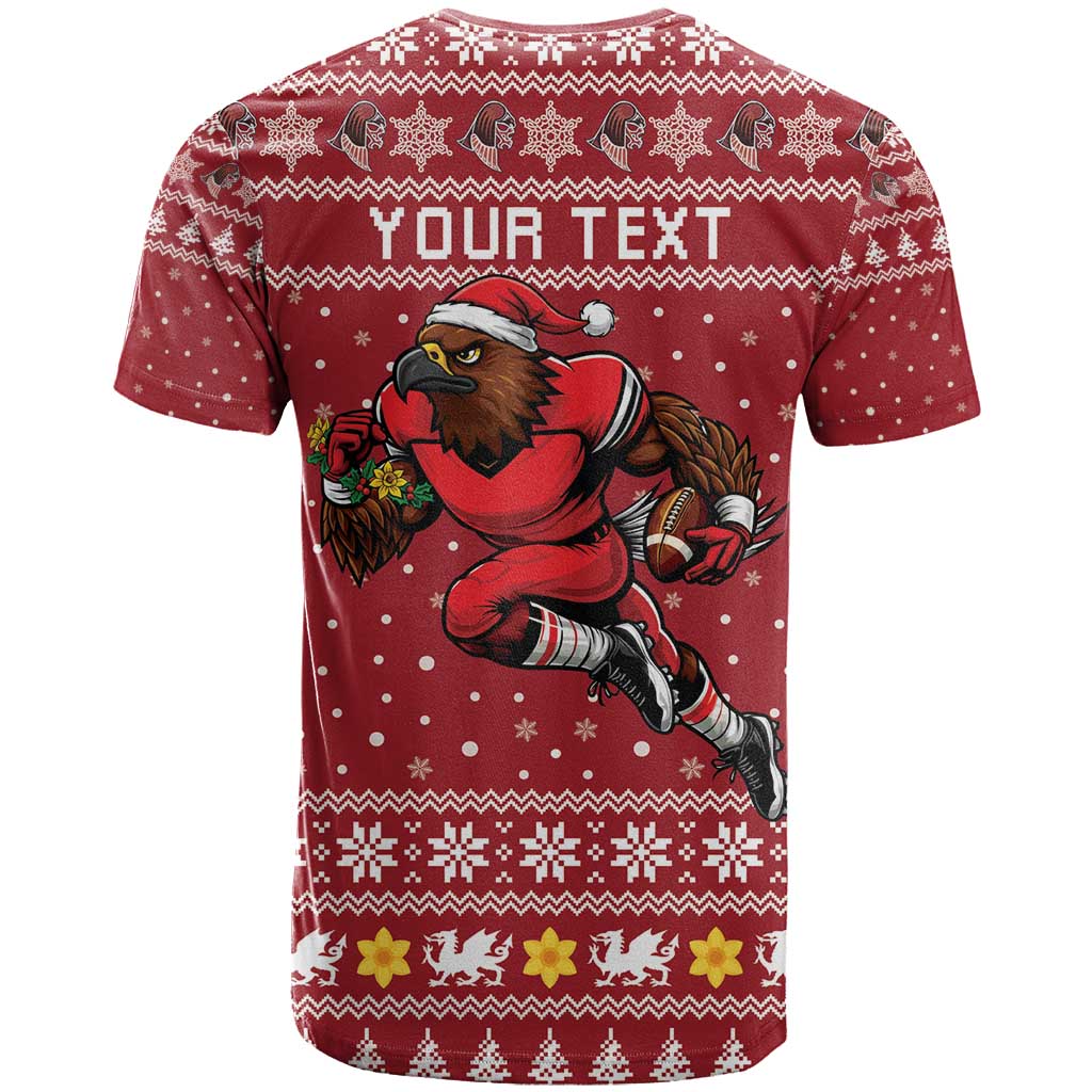 Personalized Radnorshire Wales Christmas T Shirt Red-Tailed Hawk Rugby - Wonder Print Shop
