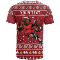 Personalized Radnorshire Wales Christmas T Shirt Red-Tailed Hawk Rugby - Wonder Print Shop