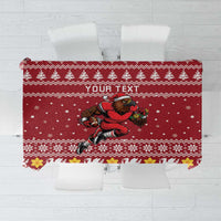 Personalized Radnorshire Wales Christmas Tablecloth Red-Tailed Hawk Rugby - Wonder Print Shop
