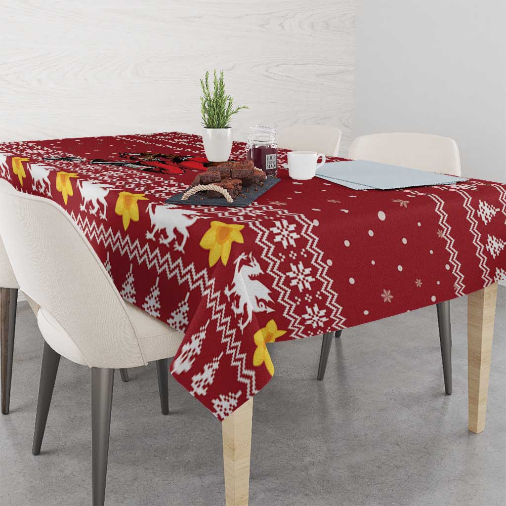 Personalized Radnorshire Wales Christmas Tablecloth Red-Tailed Hawk Rugby - Wonder Print Shop