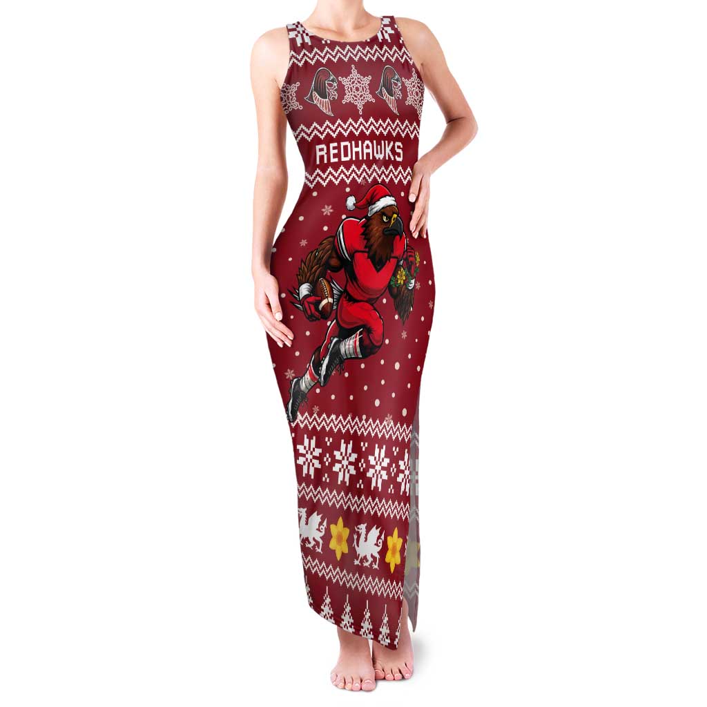 Personalized Radnorshire Wales Christmas Tank Maxi Dress Red-Tailed Hawk Rugby - Wonder Print Shop