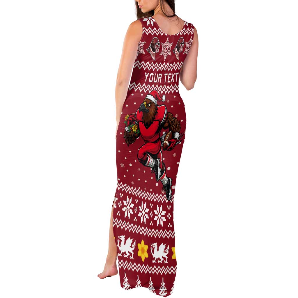 Personalized Radnorshire Wales Christmas Tank Maxi Dress Red-Tailed Hawk Rugby - Wonder Print Shop