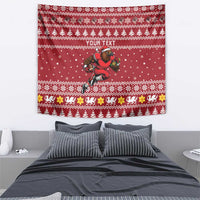 Personalized Radnorshire Wales Christmas Tapestry Red-Tailed Hawk Rugby - Wonder Print Shop