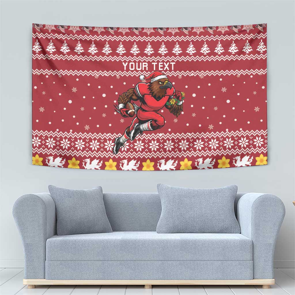 Personalized Radnorshire Wales Christmas Tapestry Red-Tailed Hawk Rugby - Wonder Print Shop