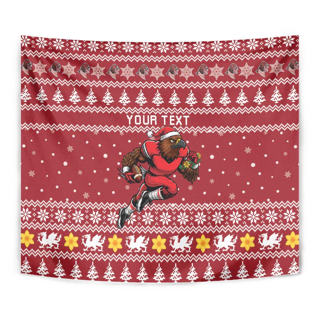 Personalized Radnorshire Wales Christmas Tapestry Red-Tailed Hawk Rugby - Wonder Print Shop
