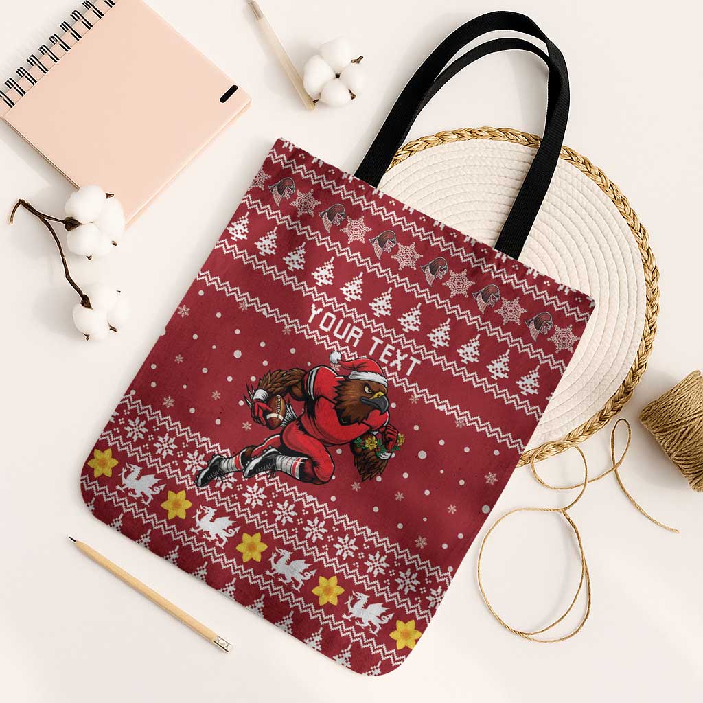 Personalized Radnorshire Wales Christmas Tote Bag Red-Tailed Hawk Rugby - Wonder Print Shop