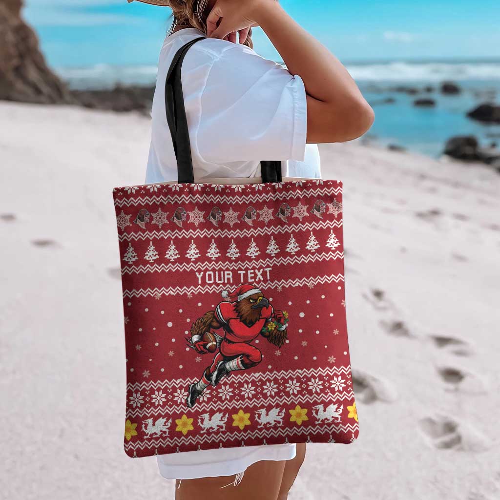 Personalized Radnorshire Wales Christmas Tote Bag Red-Tailed Hawk Rugby - Wonder Print Shop