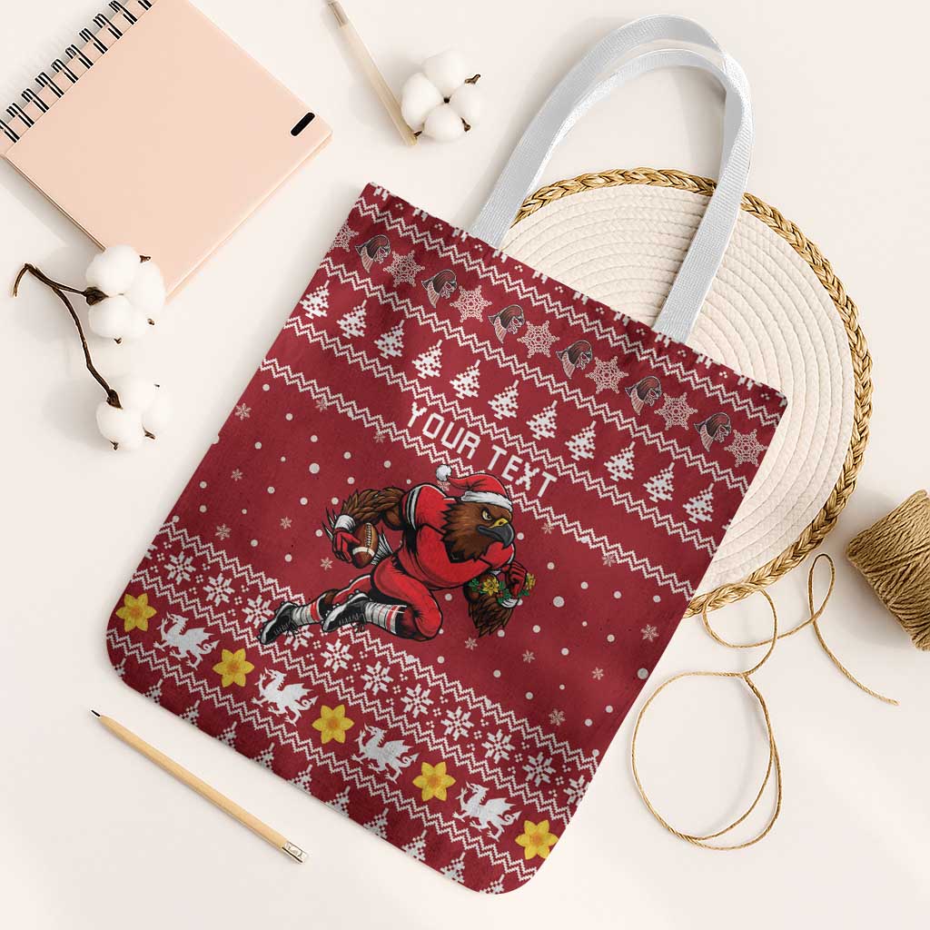 Personalized Radnorshire Wales Christmas Tote Bag Red-Tailed Hawk Rugby - Wonder Print Shop