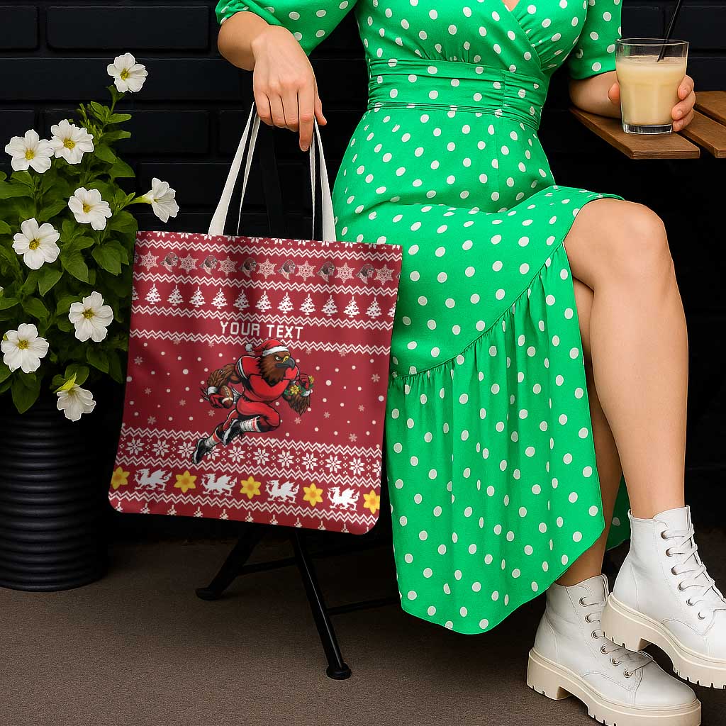 Personalized Radnorshire Wales Christmas Tote Bag Red-Tailed Hawk Rugby - Wonder Print Shop